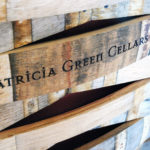The barrel wall showing Patricia Green Cellars