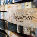 The barrel wall showing Bergstrom Wines