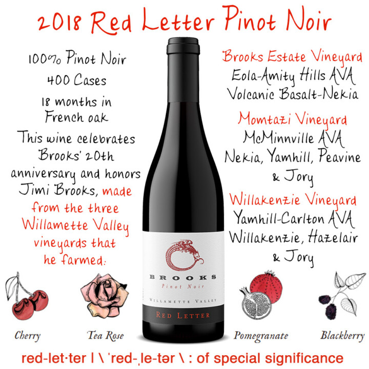 The Brooks 2018 Red Letter Pinot Noir