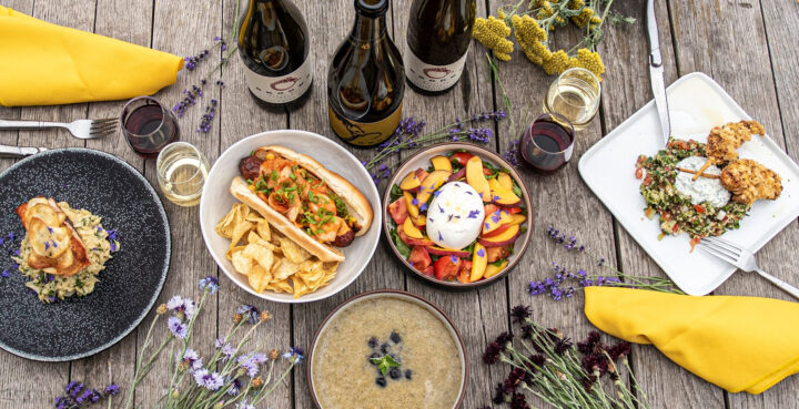 An aerial shot of Brooks Wines with a lunch paired by Chef Norma