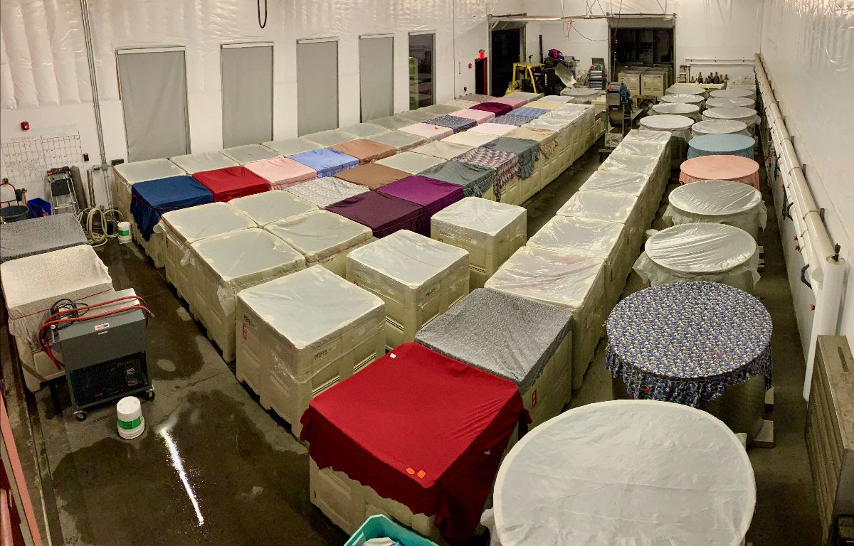 The Fermentation hall full of red fermentations