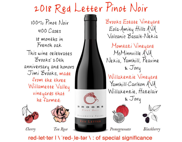 2018 Brooks Red Letter Pinot Noir makes an incredible Valentine's Gift!