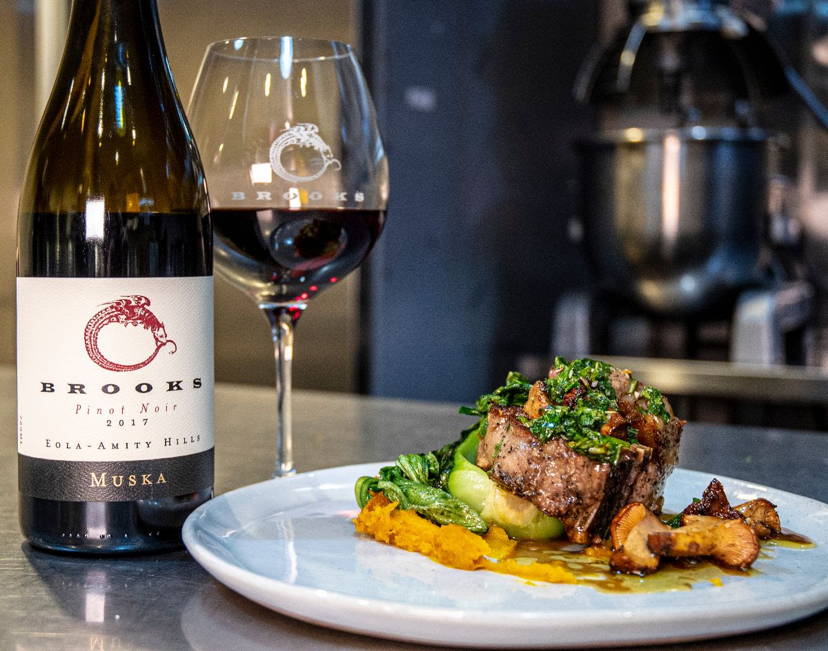 Brooks Wine and Lamb dish