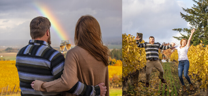 Couple celebrating at Brooks Wine