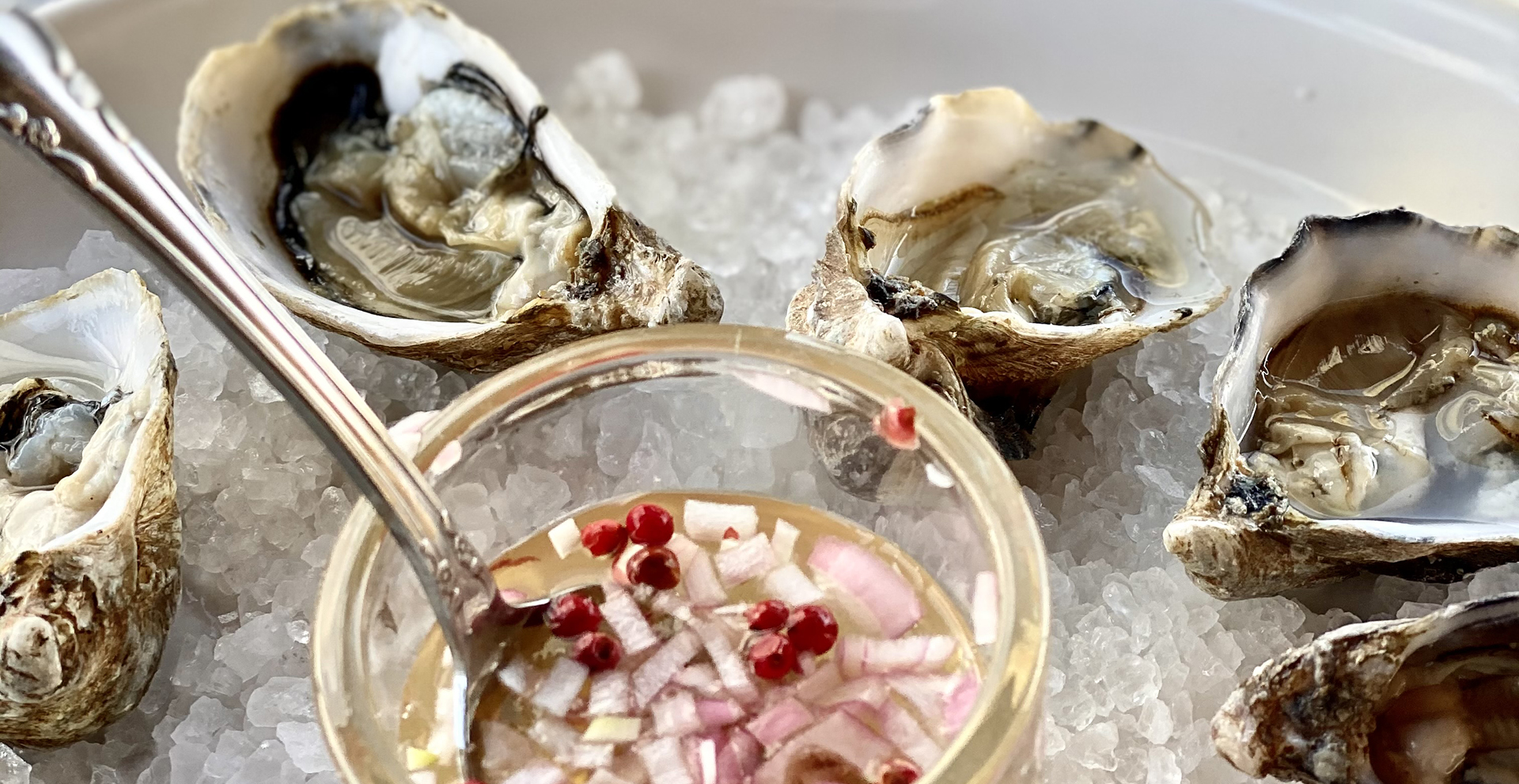 Oysters with Pink Peppercorn Mignonette