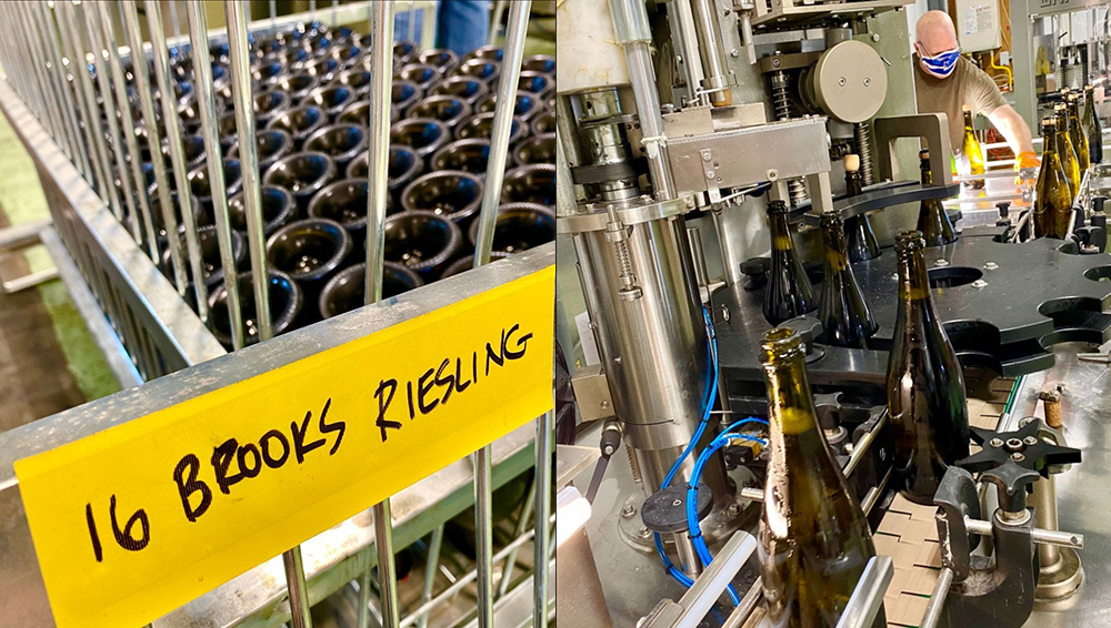 Brooks Wine being bottled